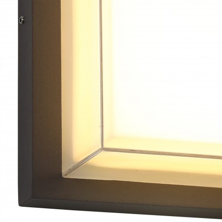 Antia Wall Lamp, 1 x 16W LED, 3000K, 1135lm, IP65, Anthracite/Opal/Clear PC, 3yrs Warranty DELight - 6