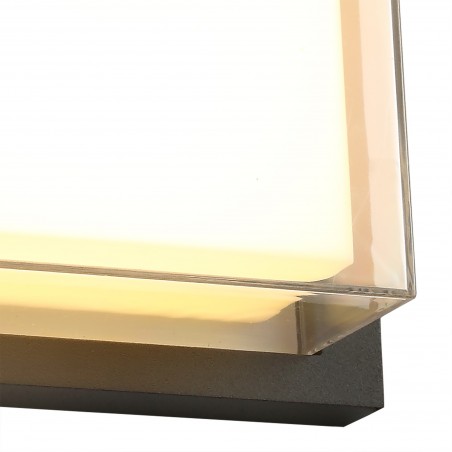Antia Wall Lamp, 1 x 16W LED, 3000K, 1135lm, IP65, Anthracite/Opal/Clear PC, 3yrs Warranty DELight - 7