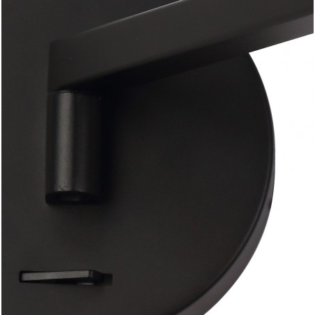 Mensa Adjustable Wall Lamp / Reader, 1 x 8W LED, 3000K, Sand Black, 3yrs Warranty DELight - 5