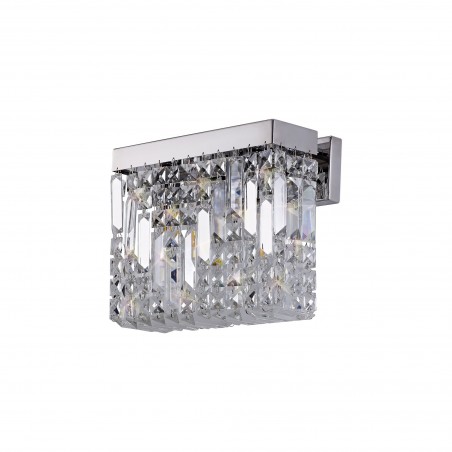 Chloe 29x13cm Rectangular Small Wall Lamp, 2 Light E14, Polished Chrome/Crystal DELight - 5