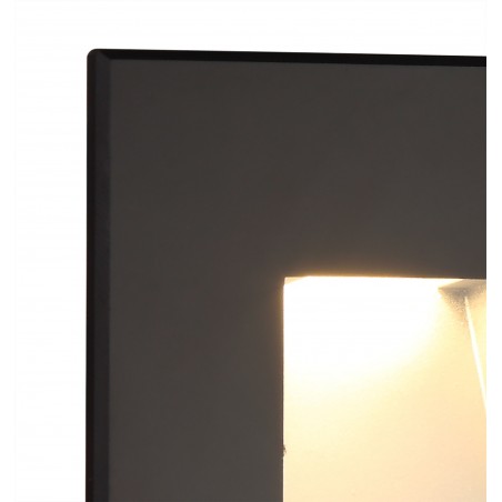 Notus Recessed Square Wall Lamp, 1 x 1.8W LED, 3000K, 70lm, IP65, Black, 3yrs Warranty DELight - 4