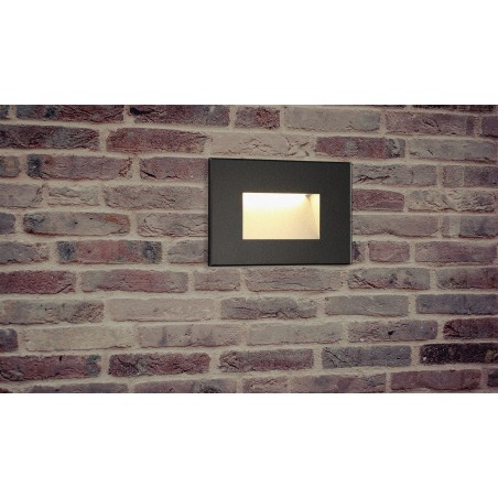 Notus Recessed Rectangle Wall Lamp, 1 x 3.3W LED, 3000K, 145lm, IP65, Black, 3yrs Warranty DELight - 4