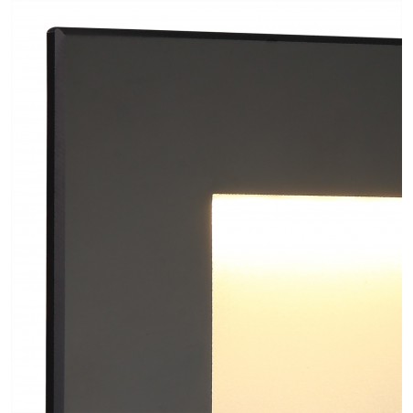 Notus Recessed Rectangle Wall Lamp, 1 x 3.3W LED, 3000K, 145lm, IP65, Black, 3yrs Warranty DELight - 6