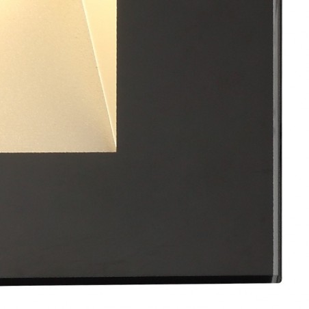 Notus Recessed Rectangle Wall Lamp, 1 x 3.3W LED, 3000K, 145lm, IP65, Black, 3yrs Warranty DELight - 8