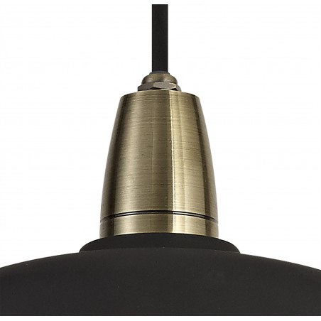 Leda Pendant, 1 Light E27, IP65, Matt Black/Antique Brass, 2yrs Warranty DELight - 5