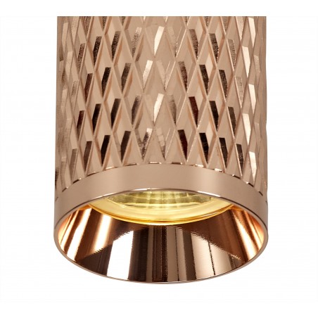 Nyx 11cm Surface Mounted Ceiling Light, 1 x GU10, Rose Gold DELight - 5