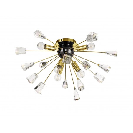 Namid Ceiling Sputnik, 6 Light E14, Brushed Gold & Gloss Black/Crystal DELight - 3