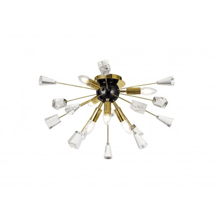 Namid Ceiling Sputnik, 6 Light E14, Brushed Gold & Gloss Black/Crystal DELight - 4