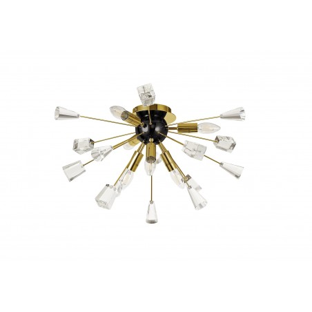 Namid Ceiling Sputnik, 6 Light E14, Brushed Gold & Gloss Black/Crystal DELight - 5