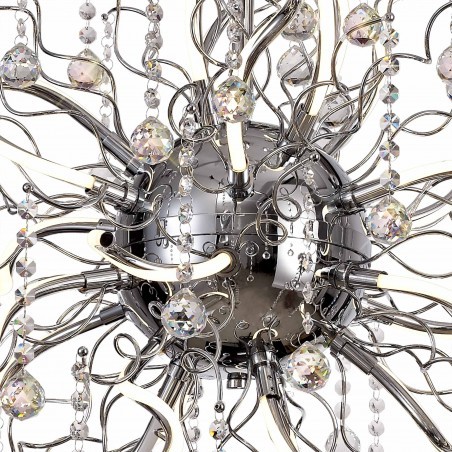 Tara Dimmable Pendant, 24 x 1.7W LED, 3000K, 3150lm, Polished Chrome, 3yrs Warranty DELight - 6