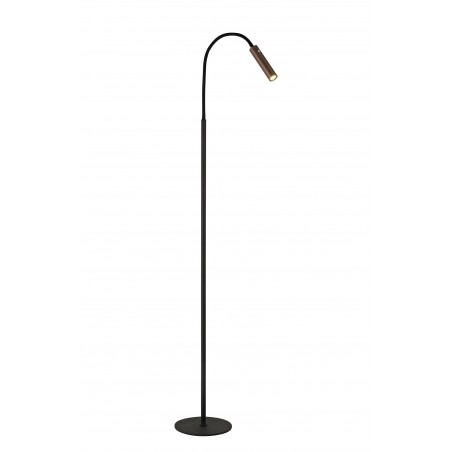 Stella Floor Lamp, 1 Light Adjustable Switched, 1 x 7W LED, 3000K, 436lm, Black/Satin Copper, 3yrs Warranty DELight - 1