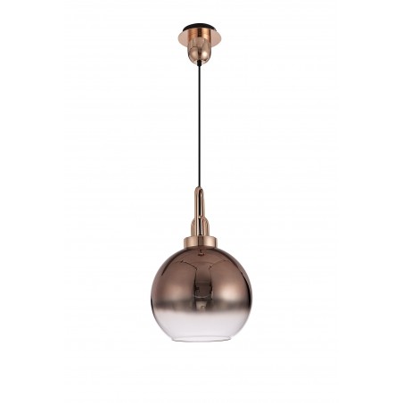 Aquila 1 Light Pendant E27 With 30cm Globe Glass, Copper/Matt Black/Clear DELight - 3