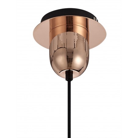 Aquila 1 Light Pendant E27 With 30cm Globe Glass, Copper/Matt Black/Clear DELight - 4