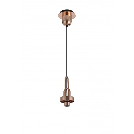 Aquila 1 Light Pendant E27 With 30cm Globe Glass, Copper/Matt Black/Clear DELight - 7
