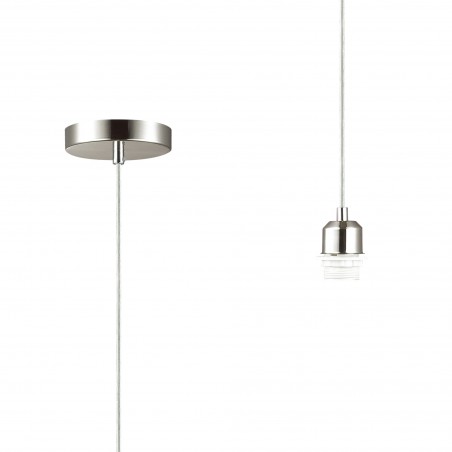 Dorado 1 Light Pendant E27 With 35cm Tiffany Shade, Cazure/Grey/Crystal Centre/Satin Nickel Brass Trim/Satin Nickel DELight - 16