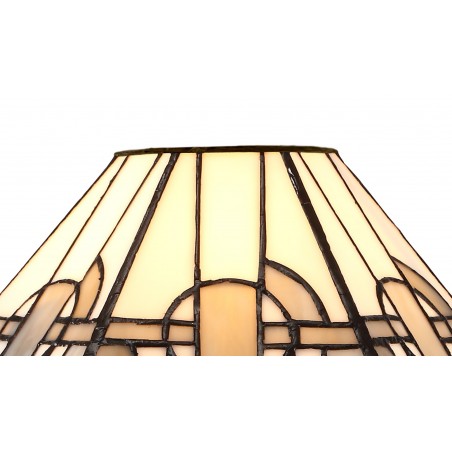 Larissa 2 Light E27 Semi Ceiling With Tiffany Shade 30cm Shade, White/Grey/Black/Clear Crystal/Aged Antique Brass DELight - 3