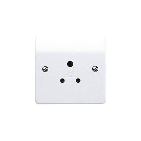 MK K771WHI 5A 1 Gang White Unswitched Round Pin Socket