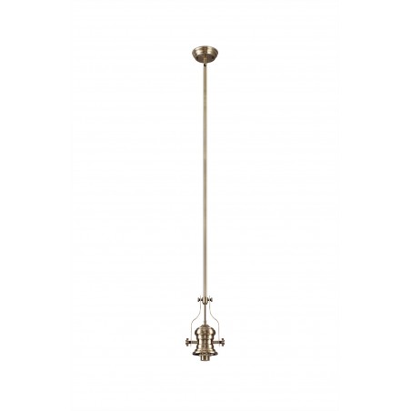 Cane 1 Light Pendant E27 With 33.5cm Prismatic Glass Shade, Antique Brass/Clear DELight - 4