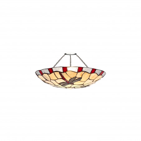 Pollux 1 Light Pendant E27 With 35cm Tiffany Shade, Red/Cazure/Clear Crystal/Black DELight - 18