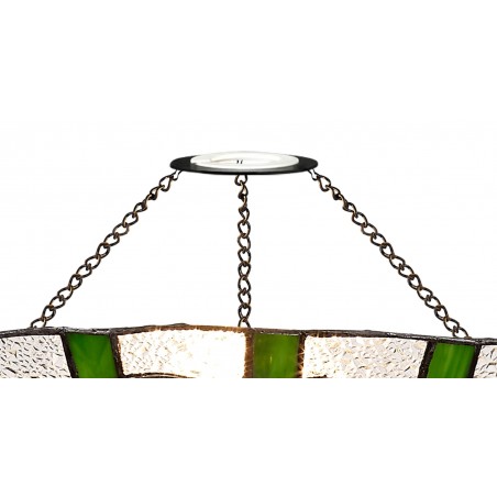 Pollux 1 Light Pendant E27 With 35cm Tiffany Shade, Green/Cazure/Clear Crystal/Black DELight - 14