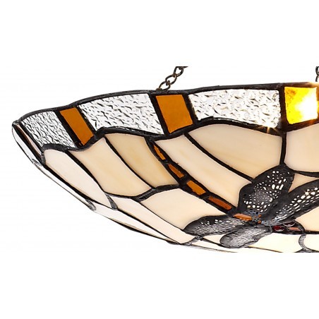Pollux 1 Light Pendant E27 With 35cm Tiffany Shade, Amber/Cazure/Clear Crystal/Black DELight - 15