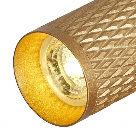 Nyx 1 Light Surface Mounted Spotlight GU10, Champagne Gold/Acrylic Ring DELight - 11