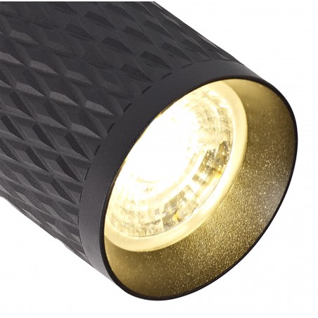 Nyx 1 Light Track Spotlight GU10, Sand Black/Acrylic Ring DELight - 7
