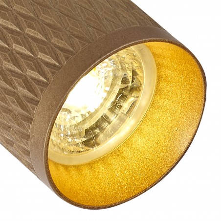 Nyx 1 Light Track Spotlight GU10, Champagne Gold/Acrylic Ring DELight - 7
