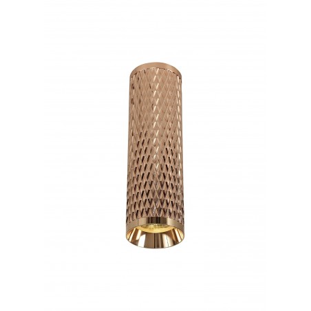 Nyx 1 Light 20cm Pendant Light GU10, Rose Gold/Acrylic Ring DELight - 8