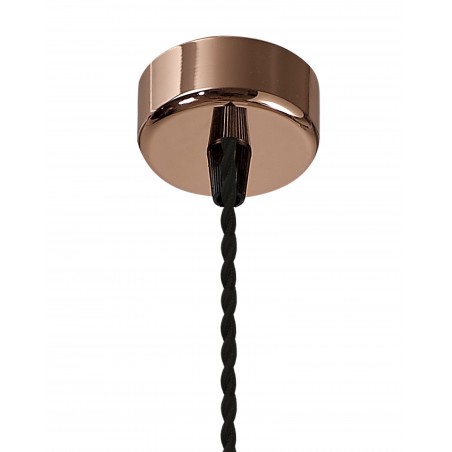 Nyx 1 Light 30cm Pendant Light GU10, Rose Gold/Acrylic Ring DELight - 9