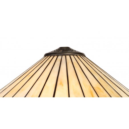 Eden 3 Light Downlighter Pendant E27 With 40cm Tiffany Shade, Amber/Cazure/Crystal/Aged Antique Brass DELight - 7