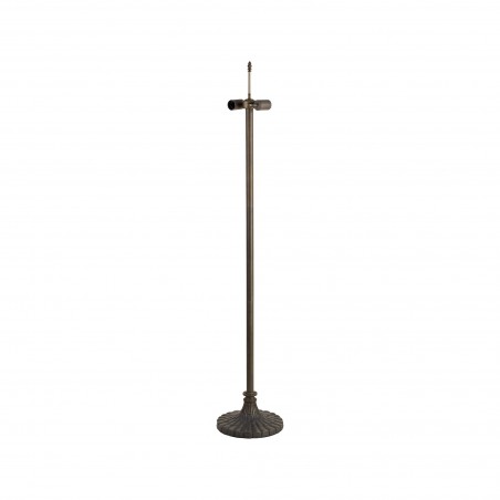 Eden 2 Light Stepped Design Floor Lamp E27 With 40cm Tiffany Shade, Amber/Cazure/Crystal/Aged Antique Brass DELight - 9