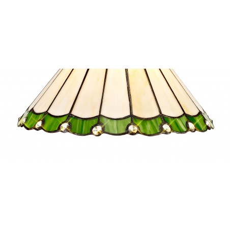 Tao 1 Light Uplighter Pendant E27 With 30cm Tiffany Shade, Green/Cazure/Crystal/Black DELight - 14