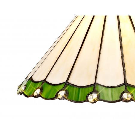 Tao 1 Light Uplighter Pendant E27 With 30cm Tiffany Shade, Green/Cazure/Crystal/Black DELight - 15