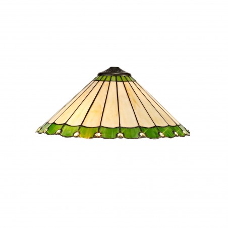 Tao 2 Light Octagonal Table Lamp E27 With 40cm Tiffany Shade, Green/Cazure/Crystal/Aged Antique Brass DELight - 12