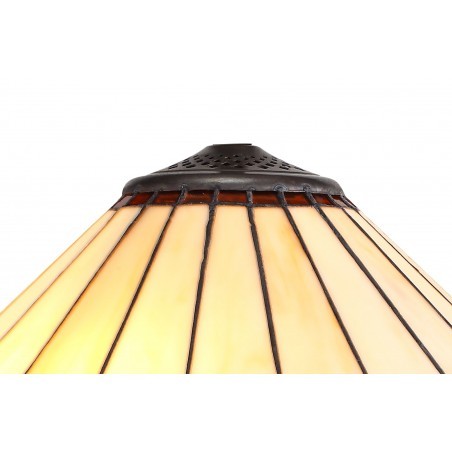 Tao 3 Light Semi Ceiling E27 With 40cm Tiffany Shade, Amber/Cazure/Crystal/Aged Antique Brass DELight - 7