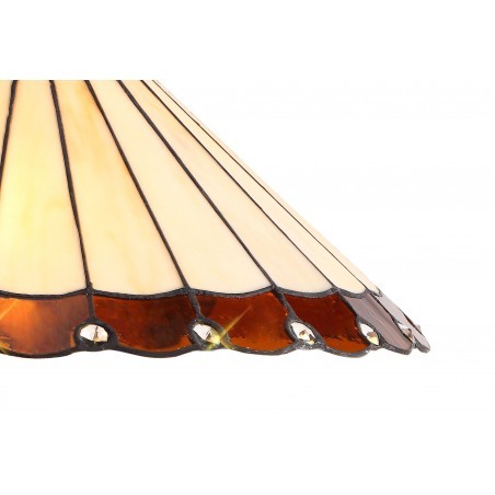 Tao 3 Light Semi Ceiling E27 With 40cm Tiffany Shade, Amber/Cazure/Crystal/Aged Antique Brass DELight - 9