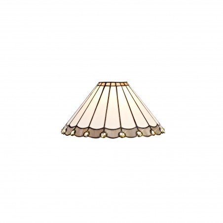 Tao 3 Light Downlighter Pendant E27 With 30cm Tiffany Shade, Grey/Cazure/Crystal/Aged Antique Brass DELight - 10
