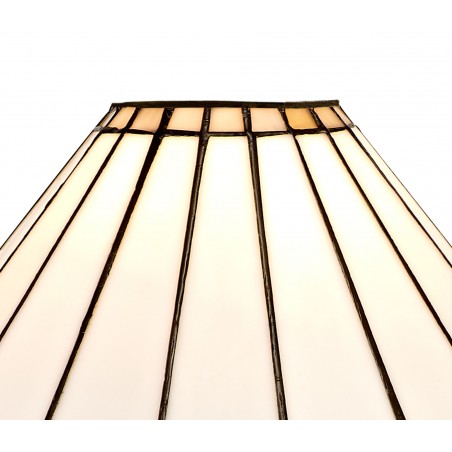 Tao 2 Light Semi Ceiling E27 With 30cm Tiffany Shade, Grey/Cazure/Crystal/Aged Antique Brass DELight - 7