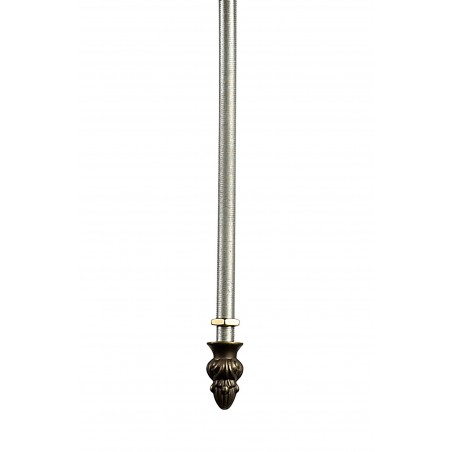 Tao 3 Light Uplighter Pendant E27 With 30cm Tiffany Shade, Grey/Cazure/Crystal/Aged Antique Brass DELight - 7