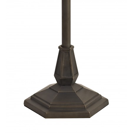 Tao 2 Light Octagonal Floor Lamp E27 With 40cm Tiffany Shade, Grey/Cazure/Crystal/Aged Antique Brass DELight - 3