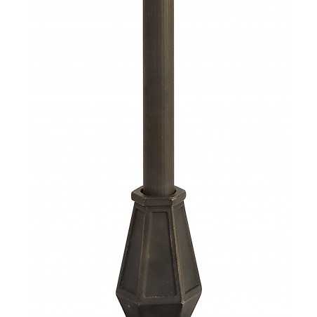 Tao 2 Light Octagonal Floor Lamp E27 With 40cm Tiffany Shade, Grey/Cazure/Crystal/Aged Antique Brass DELight - 5