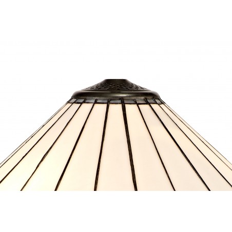 Tao 2 Light Octagonal Floor Lamp E27 With 40cm Tiffany Shade, Grey/Cazure/Crystal/Aged Antique Brass DELight - 7