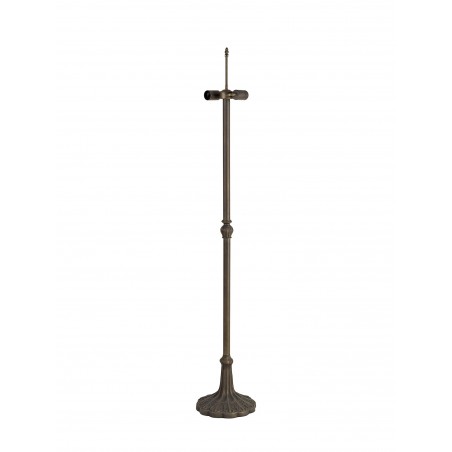 Tao 2 Light Leaf Design Floor Lamp E27 With 40cm Tiffany Shade, Grey/Cazure/Crystal/Aged Antique Brass DELight - 10