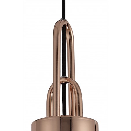 Aquila 1 Light Pendant E27 With 30cm Cylinder Glass, Copper/Matt Black/Clear DELight - 7