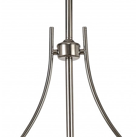 Cane 3 Light Linear Pendant E27 With 30cm Round Glass Shade, Polished Nickel, Amber DELight - 8