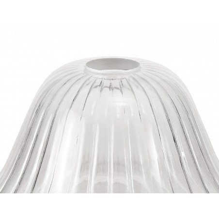 Cane 3 Light Linear Pendant E27 With 30cm Bell Glass Shade, Polished Nickel, Clear DELight - 3