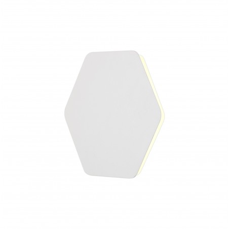 Elio Magnetic Base Wall Lamp, 12W LED 3000K 498lm, 20/19cm Horizontal Hexagonal Centre, Sand White/Acrylic Frosted Diffuser DELi