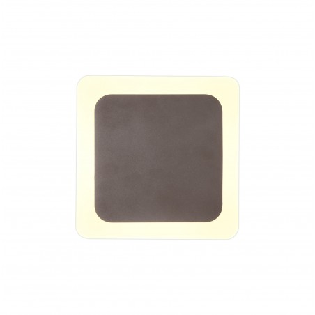 Elio Magnetic Base Wall Lamp, 12W LED 3000K 498lm, 15/19cm Square Centre, Coffee/Acrylic Frosted Diffuser DELight - 4