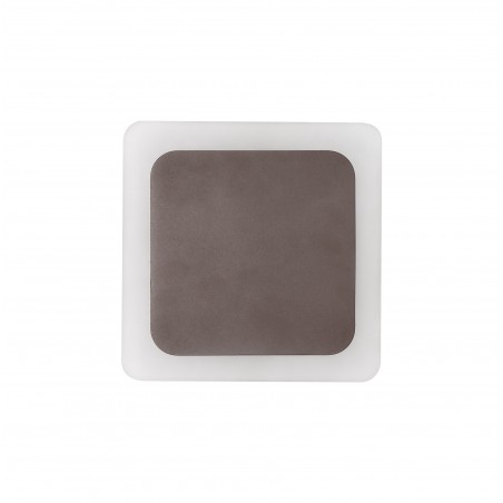 Elio Magnetic Base Wall Lamp, 12W LED 3000K 498lm, 15/19cm Square Centre, Coffee/Acrylic Frosted Diffuser DELight - 5